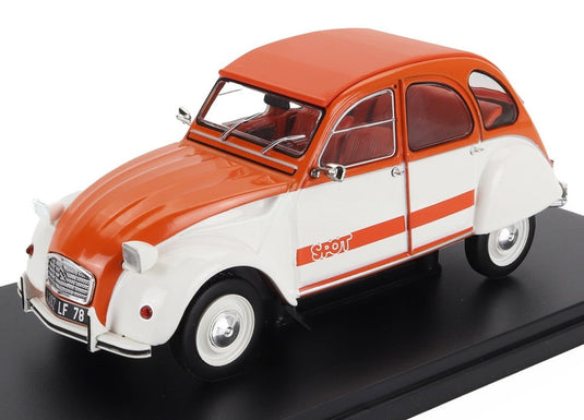 CITROENシトロエン 2CV スポット 1976 ホワイトオレンジ CITROEN-COLLECTION-HACHETTE / EDICOLA 1/24 ミニカー
