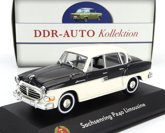 SACHSENRINGザクセンリング P240 リムジン 1960 ブラックホワイト ATLAS-DDR-AUTO-COLLECTION / EDICOLA 1/43 ミニカー