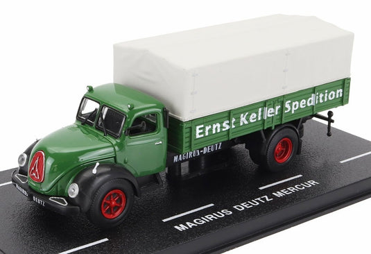 MAGIRUS DEUTZマギルスドイツ TLF 16 メルクール 幌 トラック 2軸 1956 グリーンホワイト ATLAS-DDR-AUTO-CAMION-EAST-COLLECTION / EDICOLA 1/87 ミニカー