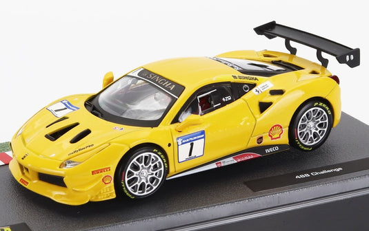 FERRARIフェラーリ 488 GT3 3.9L ターボ V8 No.1 チャレンジ 2017 イエロー CENTAURIA-FERRARI-RACING-COLLECTION / EDICOLA 1/43 ミニカー