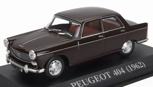 Peugeotプジョー 404 1962 ブラウン AUTO-INDIMENTICABILI-RBA-MONDADORI / EDICOLA 1/43 ミニカー