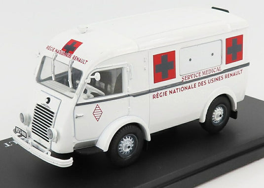 Renaultルノー 206 E1 バン 救急車 医療サービス ルノー公団 1959 ホワイト HACHETTE-UTILITAIRES-RENAULT-COLLECTION / EDICOLA 1/43 ミニカー