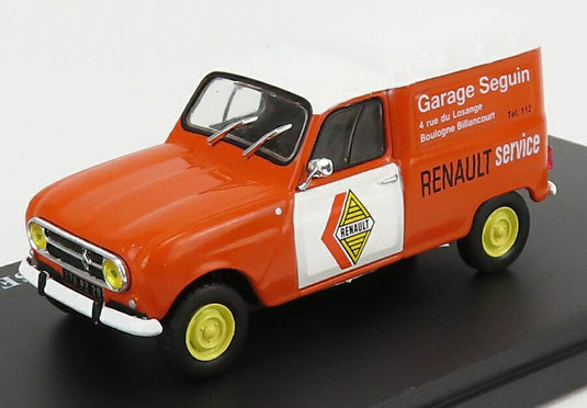 Renaultルノー R4 バン フルゴネット セガン ガレージ ルノー 1952 オレンジホワイト HACHETTE-UTILITAIRES-RENAULT-COLLECTION / EDICOLA 1/43 ミニカー