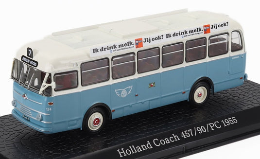 HOLLANDオランダ COACH 457 90 PC AUTOBUS 457 90 PCバス 1955 ライトブルーホワイト ATLAS-BUS-COLLECTION / EDICOLA 1/72 ミニカー