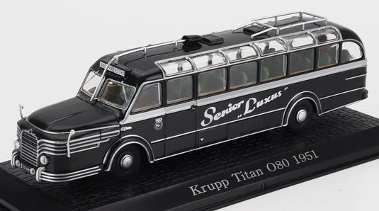 KRUPPクルップ O80 TITAN AUTOBUS O80タイタンバス 1951 ブラックシルバー ATLAS-BUS-COLLECTION / EDICOLA 1/72 ミニカー