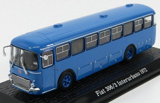 FIATフィアット 306 3 AUTOBUS 306 3バス 1972 ブルーライトブルー ATLAS-BUS-COLLECTION / EDICOLA 1/72 ミニカー
