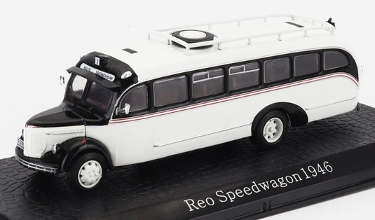 REO SPEEDWAY AUTOBUSスピードウェイバス 1946 ホワイトブラック ATLAS-BUS-COLLECTION / EDICOLA 1/72 ミニカー