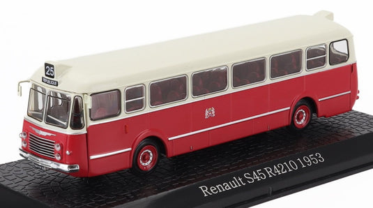 RENAULTルノー S45 R4210 AUTOBUS S45 R4210バス 1953 レッドクリーム ATLAS-BUS-COLLECTION / EDICOLA 1/72 ミニカー