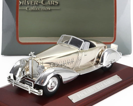 PACKARDパッカード V12 LE BARON 1934 CHROME AUTO-DA-LEGGENDA-SILVER-CARS-COLLECTION - DEAGOSTINI / EDICOLA 1/43 ミニカー