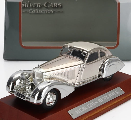 MERCEDES BENZメルセデスベンツ 500K 1935 CHROME AUTO-DA-LEGGENDA-SILVER-CARS-COLLECTION - DEAGOSTINI / EDICOLA 1/43 ミニカー