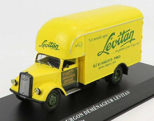 OPELオペル BLITZ TRUCK FOURGON DEMENAGEUR LEVITAN 1952 YELLOW HACHETTE-LES-VEHICULES-DU-GARAGE-MODERNE COLLECTION / EDICOLA 1/43 ミ