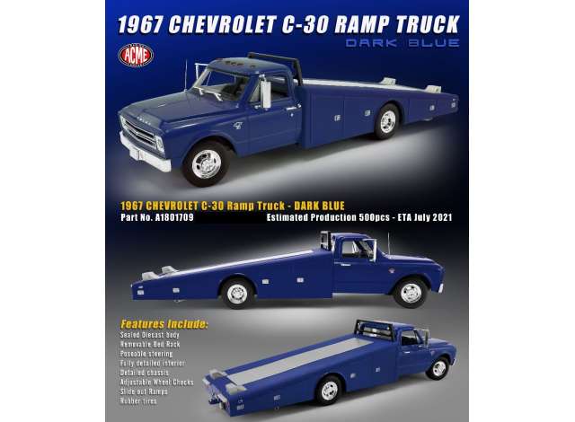1967 Chevrolet C-30 ランプトラック ダークブルー/ACME 1/18ミニカー 500台限定