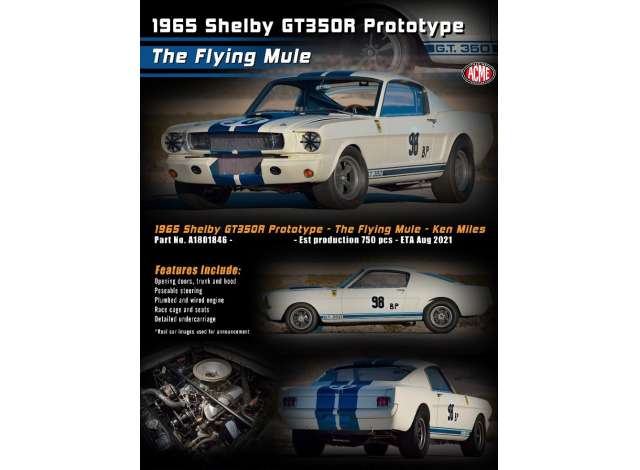 1965 Shelby GT350R #98BP ザ・フライングミュール プロトタイプ ケン・マイルズ/ACME 1/18ミニカー 996台限定
