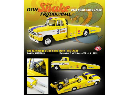 1970 Dodge D300 ランプトラック ザ・スネーク イエローホワイト/ACME 1/18ミニカー