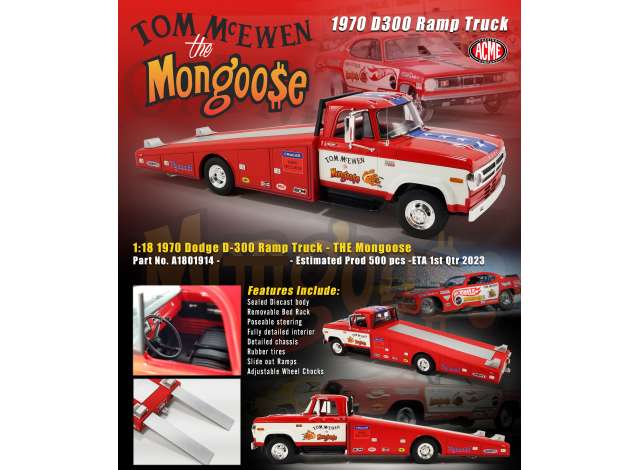 1970 Dodge D300 ランプトラック マングース レッドホワイト/ACME 1/18ミニカー