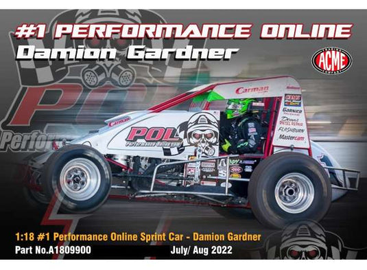 2021 Performance Online スプリントカー #1 ダミオン・ガードナー ホワイトレッド/ACME 1/18ミニカー