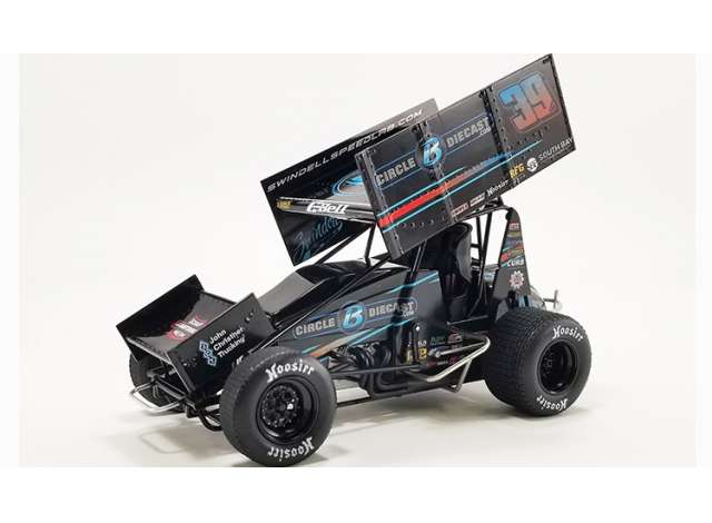 2022 #39 クリストファー・ベル Circle B ダイキャストSwindell SpeedLab スプリントカー ブラックブルー/ACME 1/18ミニカー