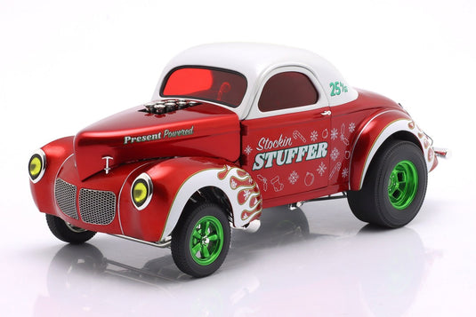 Willysウィリス Gasserガッサー Stockin Stuffer 1940 レッド ホワイト / ACME 1/18 ミニカー