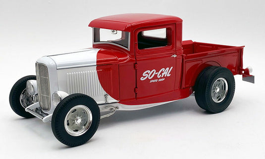 So Cal Speed Shop 1932 Ford ホットロッド ピックアップ レッド & ホワイト ミニカー / ACME 1/18
