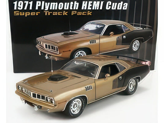 PLYMOUTH BARRACUDA HEMI COUPE SUPER TRACK PACK 1971 GOLD GLACK/ACME 1/18ミニカー
