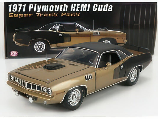 PLYMOUTH BARRACUDA HEMI COUPE SUPER TRACK PACK 1971 GOLD GLACK/ACME 1/18ミニカー
