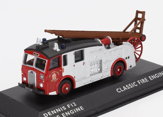 DENNISデニス F12 TANKER TRUCK SCALA FIRE ENGINE 1951 RED WHITE CLASSIC-FIRE-ENGINE-COLLECTION / EDICOLA 1/72 ミニカー