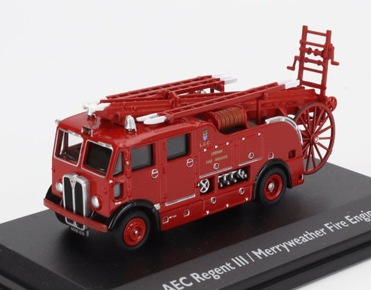 AECエーイーシー REGENT MKIII TANKER TRUCK MERRYWEATHER FIRE ENGINE 1959 RED CLASSIC-FIRE-ENGINE-COLLECTION / EDICOLA 1/72 ミニカー