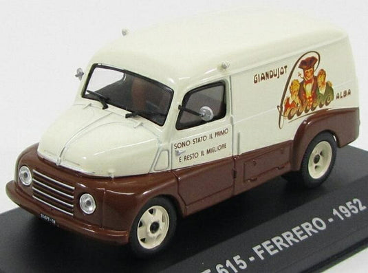 FIATフィアット 615 VAN FERRERO 1952 IVORY BROWN VEICOLI-PUBBLICITARI-D'EPOCA-COLLECTION / EDICOLA 1/43 ミニカー