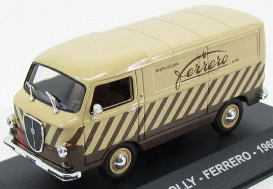 LANCIAランチア JOLLY VAN FERRERO 1960 IVORY BROWN VEICOLI-PUBBLICITARI-D'EPOCA-COLLECTION / EDICOLA 1/43 ミニカー