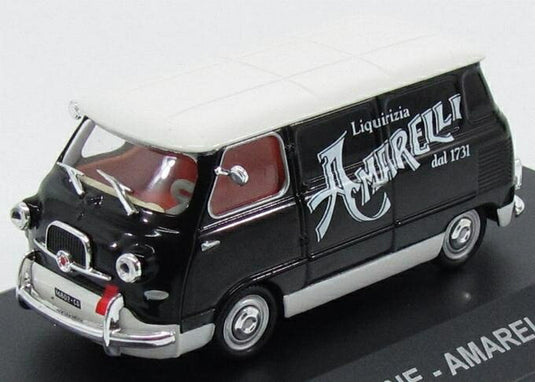 FIATフィアット 600 FURGONE VAN 1958 LIQUIRIZIA AMARELLI BLACK WHITE VEICOLI-PUBBLICITARI-D'EPOCA-COLLECTION / EDICOLA 1/43 ミニカー