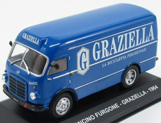 OM Fiatフィアット LEONCINO TRUCK FURGONE VAN 1964 ブルー VEICOLI-PUBBLICITARI-D'EPOCA-COLLECTION / EDICOLA 1/43 ミニカー