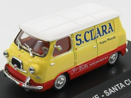 Fiatフィアット 600 FURGONE VAN SANTA CLARA 1962 イエローレッドホワイト VEICOLI-PUBBLICITARI-D'EPOCA-COLLECTION / EDICOLA 1/43 ミニカー