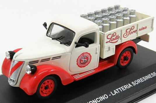 Fiatフィアット 1100 ELR PICK UP LATTERIA SORESINESE 1952 ホワイトレッド VEICOLI-PUBBLICITARI-D'EPOCA-COLLECTION / EDICOLA 1/43 ミニカー