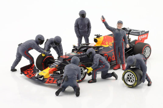 Formula 1 ピットクルー フィギュアセット 3 チームブルー / American Diorama 1/18 ミニカー