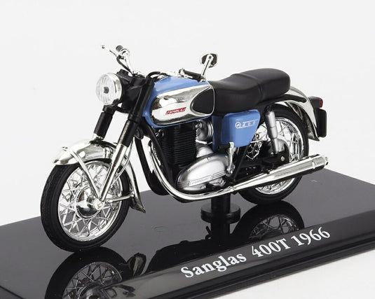 Sanglasサングラス 400T 1966 ライトブルーブラック MOTORCYCLE / EDICOLA 1/24 ミニカー