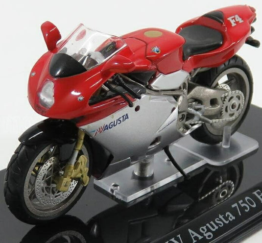MV AGUSTAエムブイアグスタ 750 F4 レッドシルバー ATLAS-SUPERBIKES-COLLECTION MOTORCYCLE / EDICOLA 1/24 ミニカー
