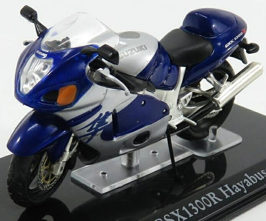SUZUKIスズキ GSX1300R HAYABUSAハヤブサ ブルーメタリックシルバー ATLAS-SUPERBIKES-COLLECTION MOTORCYCLE / EDICOLA 1/24 ミニカー