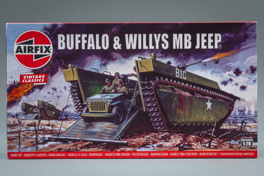 Buffalo Amphibian LVT & Jeepジープ 組み立てプラモキット模型 /Airfixエアフィックス 1/76