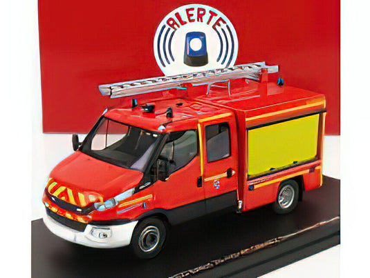 IVECO FIAT - NEW DAILY 70-170 DOUBLE CABINE CCRL SAPEURS POMPIERS VPI GIMAEX 2019 - RED YELLOW/ ALERTE 1/43 トラック 模型