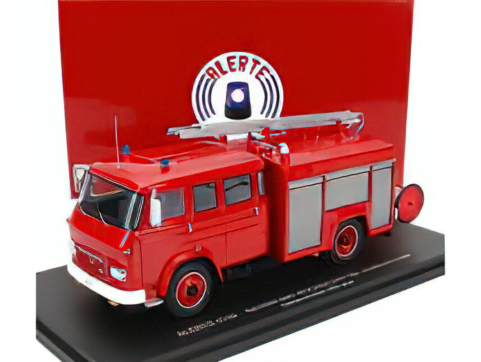 SAVIEM - SM7 DOUBLE CABINE TANKER TRUCK SAPEURS POMPIERS ROCHER FPT 28 EURE-ET-LOIR 1976 - RED/ ALERTE 1/43 トラック 模型