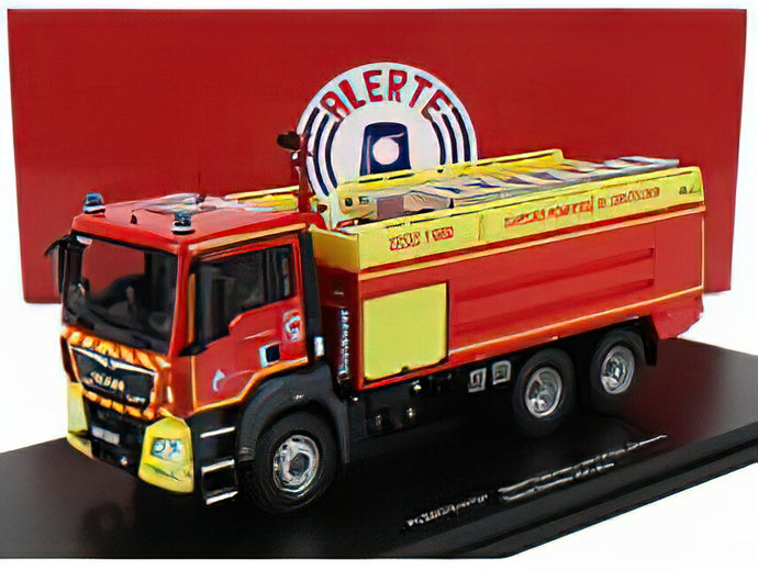 MAN - TGS 28.400 TANKER TRUCK GALLIN CCGC SDIS 41 SAPEURS POMPIERS DE LOIR ET CHER 2020 - RED YELLOW/ ALERTE 1/43 トラック 模型