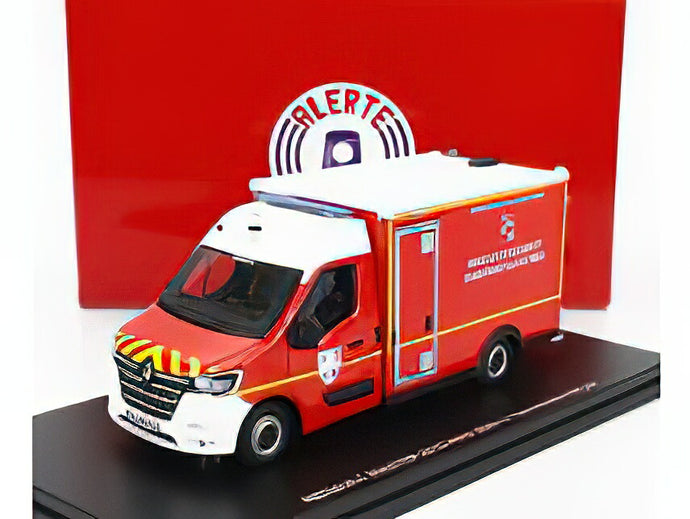RENAULT - MASTER VAN WAS SDIS 17 VEHICULE DE SECOURS ET D'ASSISTANCE AUX VICTIMES AMBULANCE SAPEURS POMPIER 2019 - RED WHITE/ ALERTE 1/43 トラック 模型