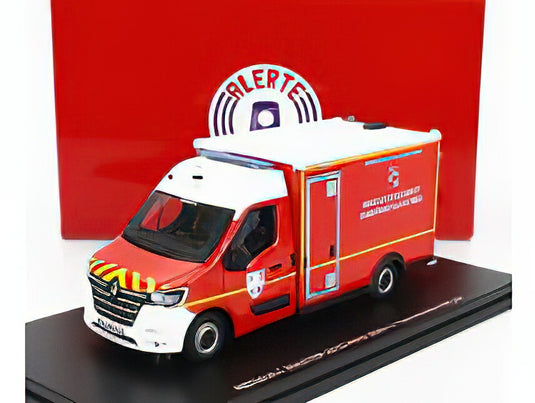 RENAULT - MASTER VAN WAS SDIS 17 VEHICULE DE SECOURS ET D'ASSISTANCE AUX VICTIMES AMBULANCE SAPEURS POMPIER 2019 - RED WHITE/ ALERTE 1/43 トラック 模型