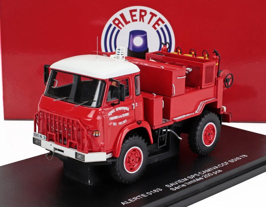 SAVIEMサヴィエム SM5 CAMIVA タンク車 CCF SDIS 78 消防車 1976 レッドホワイト 200台限定 / ALERTE 1/43 ミニカー