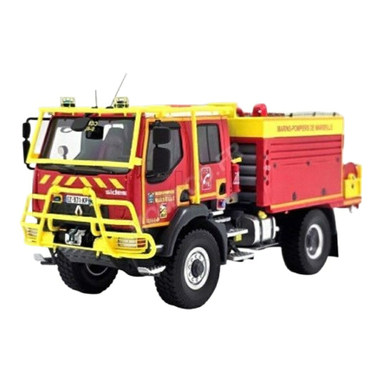 【予約】2026年発売予定 Renaultルノー D14 タンクローリー ダブルキャブ SIDES CCFM BMPM マルセイユ海軍消防隊 2019 レッド イエロー / ALERTE 1/43 ミニカー トラック模型