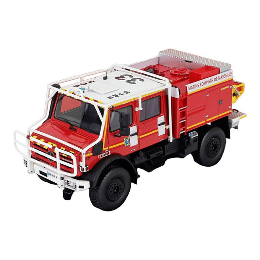 Mercedes Benzメルセデスベンツ Unimog U5000 ダブルキャビン タンクローリー CCFM Gimaex Groupe Desautel BMPM / ALERTE 1/43 ミニカー トラック模型
