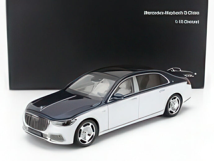 MERCEDES BENZ Sクラス S600 V12 ビターボ MAYBACH 2021 ホワイト ブルー/ Almost-Real 1/18 ミニカー