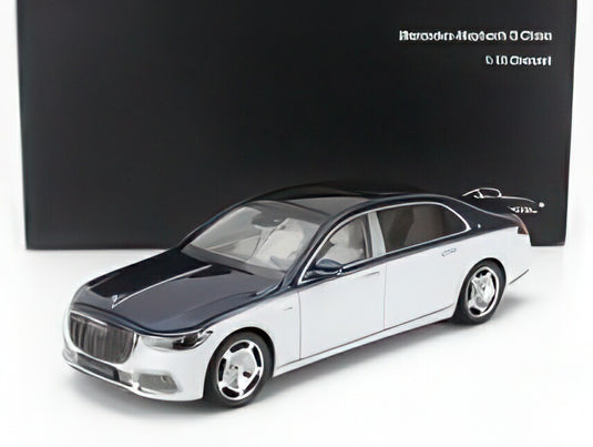 MERCEDES BENZ Sクラス S600 V12 ビターボ MAYBACH 2021 ホワイト ブルー/ Almost-Real 1/18 ミニカー