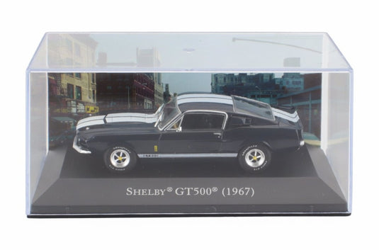 FORD USAフォードUSA マスタング シェルビー GT500 クーペ 1967 ブルーホワイト DEAGOSTINI-AMERICAN-CARS-COLLECTION / EDICOLA 1/43 ミニカー