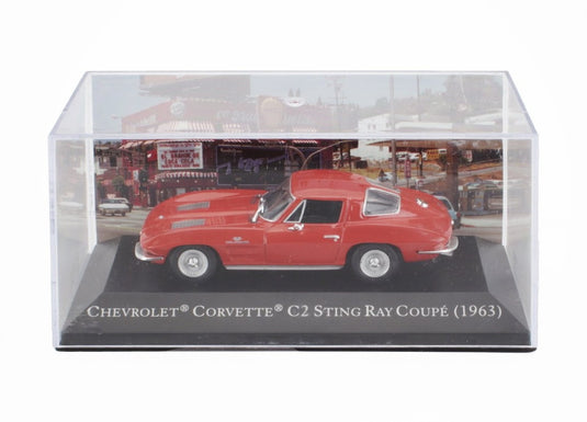 CHEVROLETシボレー コルベット スティングレイ C2 クーペ 1963 レッド DEAGOSTINI-AMERICAN-CARS-COLLECTION / EDICOLA 1/43 ミニカー
